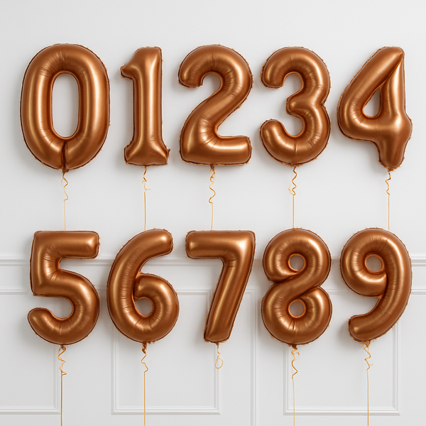 Create Your Own Brown Matte Birthday Balloon Numbers
