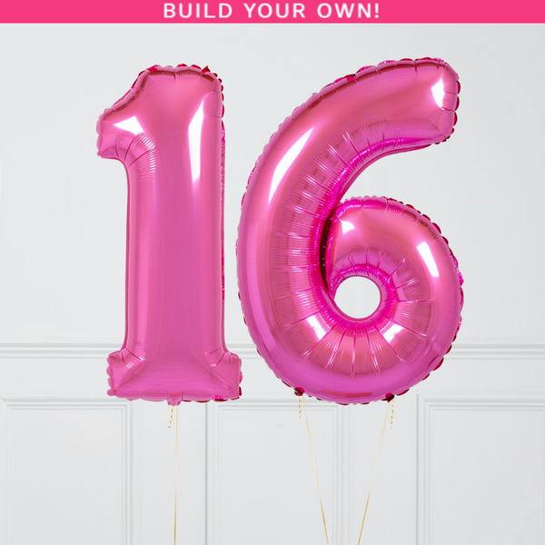 Fuchsia Birthday Balloon Numbers