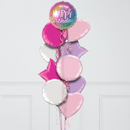 Gradient Happy Birthday Inflated Foil Balloon Bunch