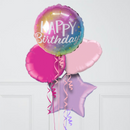 Gradient Happy Birthday Inflated Foil Balloon Bunch