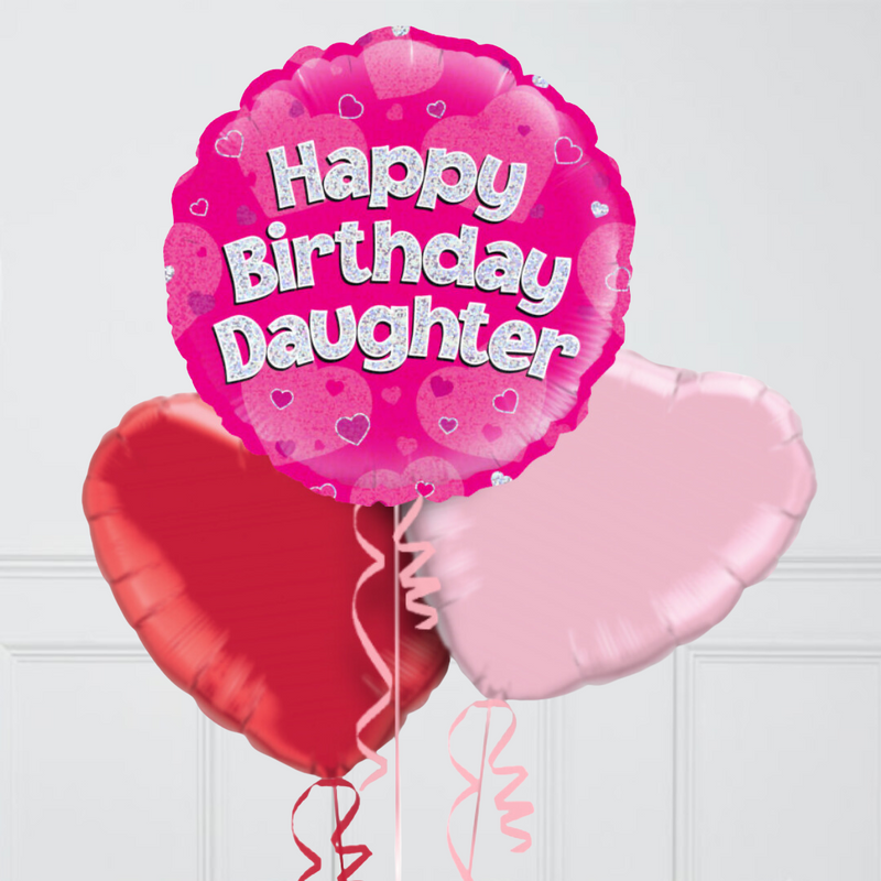 Happy Birthday Daughter Inflated Foil Balloon Bunch