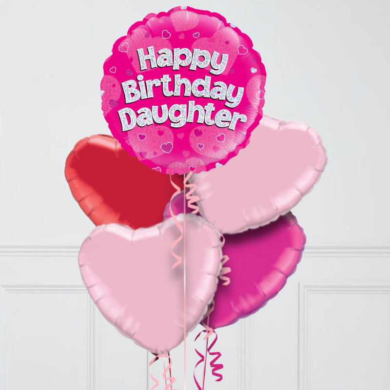 Happy Birthday Daughter Inflated Foil Balloon Bunch