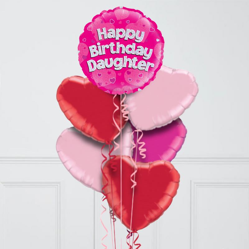 Happy Birthday Daughter Inflated Foil Balloon Bunch