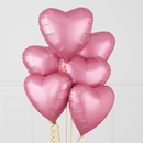 Baby Pink Hearts Inflated Foil Balloon Bunch