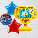 Best Dad Birthday Trophy Inflated Balloon Package