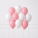 Pastel Matte Solid Pink & White Latex Balloon Bunch