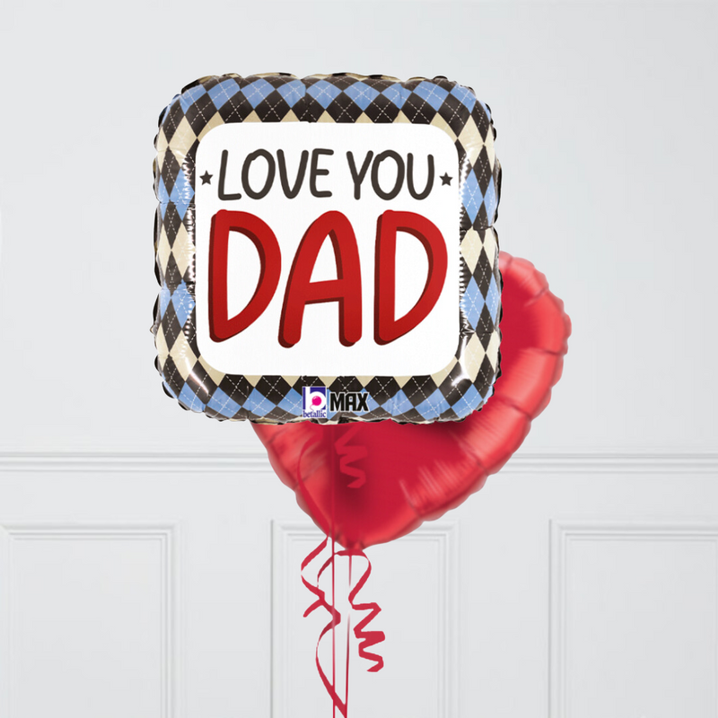 Love You Dad Happy Father's Day Inflated Foil Balloon Bunch