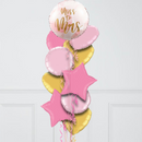 Miss To Mrs Pink Hearts Inflated Foil Balloon Bunch