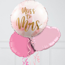 Miss To Mrs Pink Hearts Inflated Foil Balloon Bunch