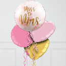 Miss To Mrs Pink Hearts Inflated Foil Balloon Bunch