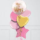 Miss To Mrs Pink Hearts Inflated Foil Balloon Bunch