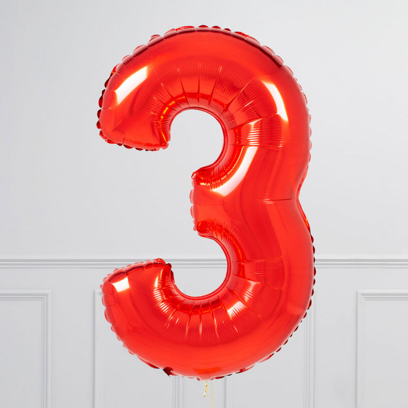 Red Birthday Balloon Numbers