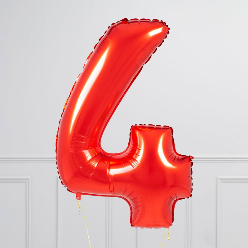 Red Birthday Balloon Numbers
