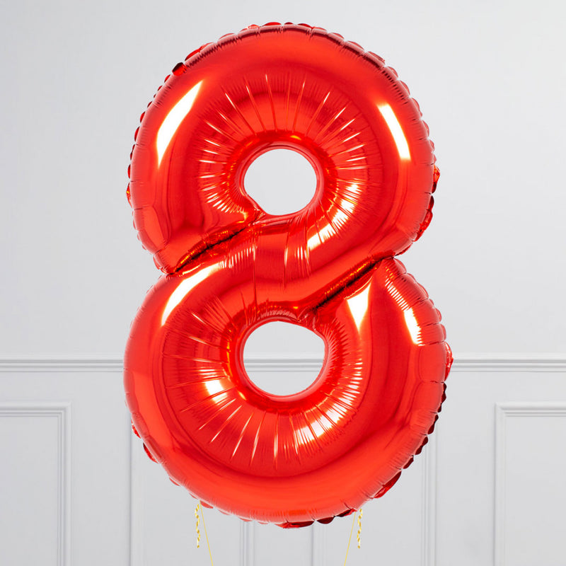 Red Birthday Balloon Numbers