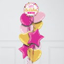 Pink Happy Birthday Inflated Foil Balloons
