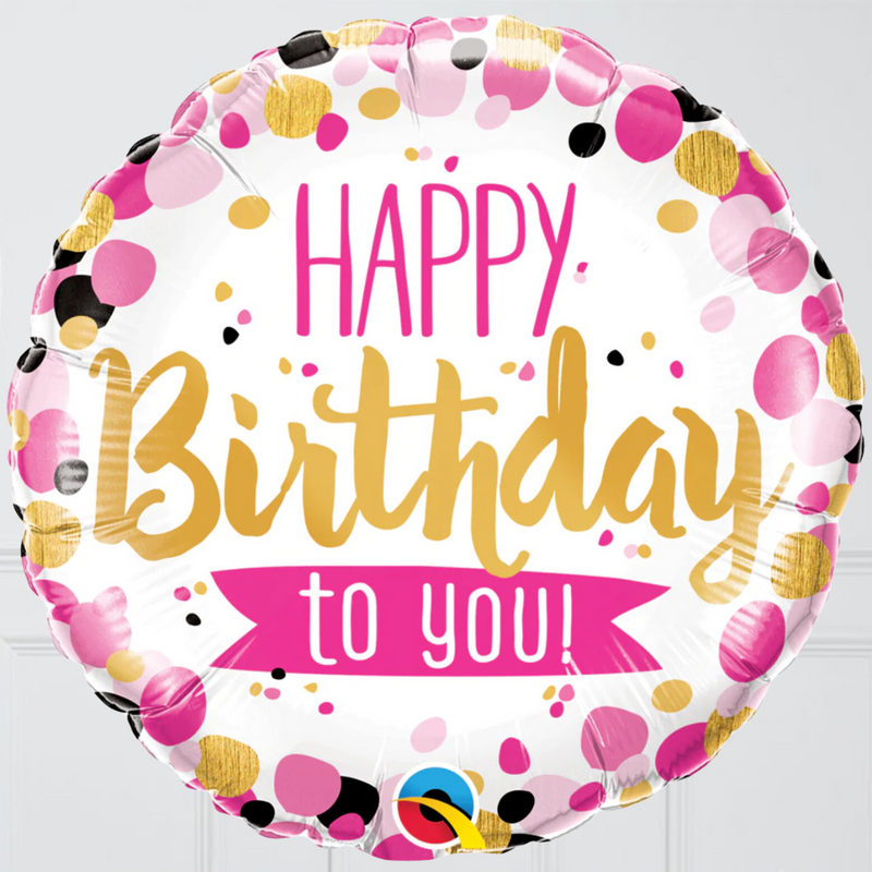 Pink Happy Birthday Inflated Foil Balloons