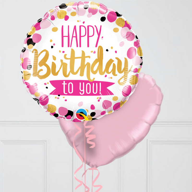 Pink Happy Birthday Inflated Foil Balloons