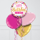 Pink Happy Birthday Inflated Foil Balloons