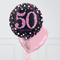 Pink Holographic 50th Birthday Inflated Foil Balloon Bunch