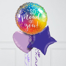 Proud Of You Rainbow Inflated Foil Balloon Bunch
