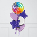 Proud Of You Rainbow Inflated Foil Balloon Bunch