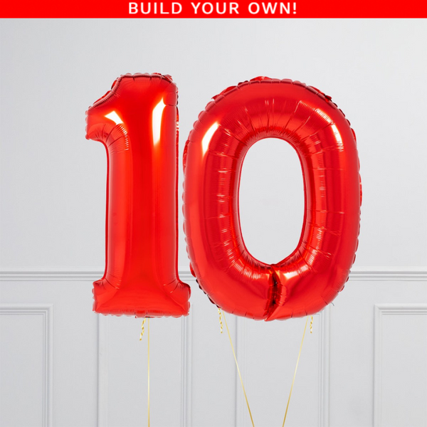 Red Birthday Balloon Numbers